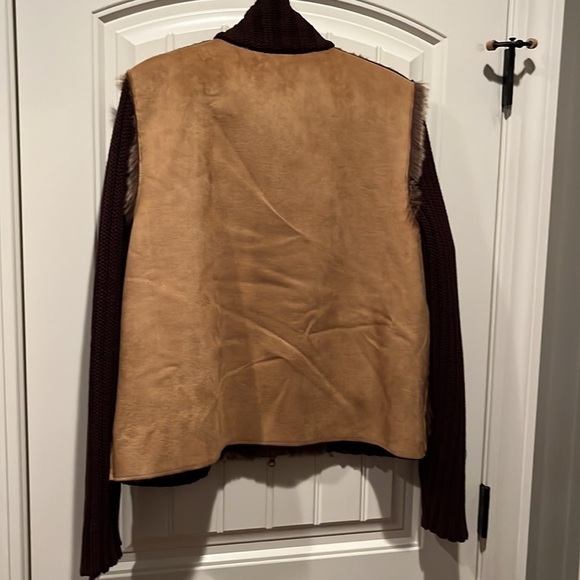 Shearing/faux fur lined/sweater/full zip sweater jacket-a BEAUTIFUL piece XL - Picture 4 of 7